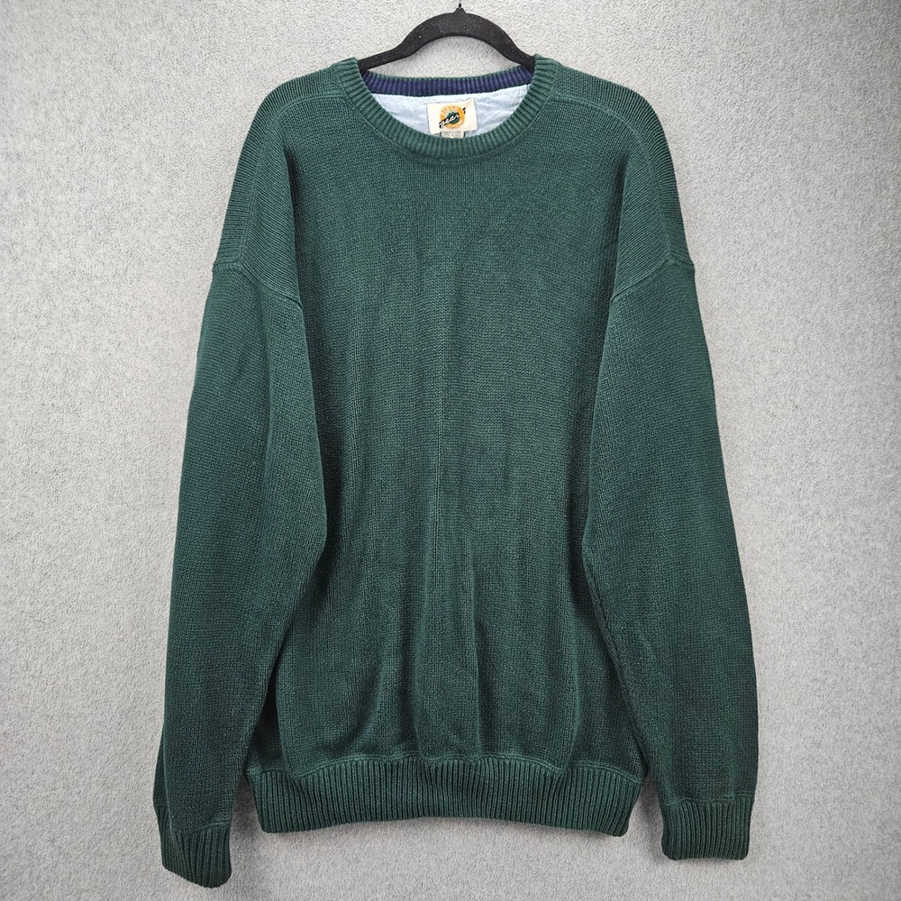 FIELD GEAR Sweater Mens LT Green Cotton Knit Pullover Vintage Grandpa Gorpcore